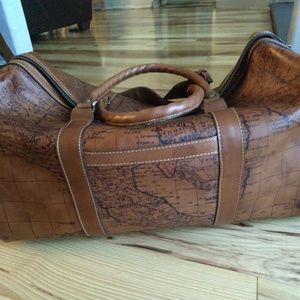 Patricia NashAvola Map Print Canvas Wheeled Duffel